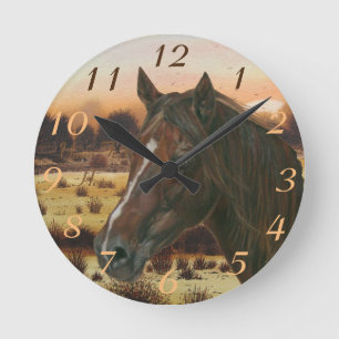 Horloge Ronde equine picture of chestnut mare brown horse