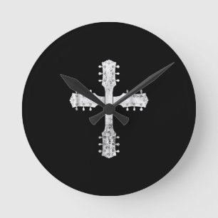 Horloge Ronde équipe chrétienne de culte guitare cross