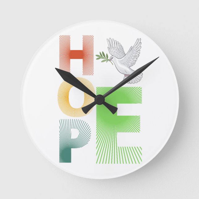 Horloge Ronde Espoir - Foi chrétienne Inspiration (Recto)