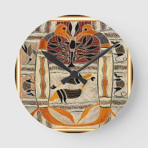 Horloge Ronde Esprits Animaux Tribaux Maoris