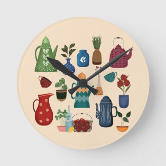 Horloge Ronde Éssentiels de cuisine rétro