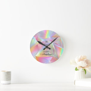 Horloge Ronde Esthétique holographique