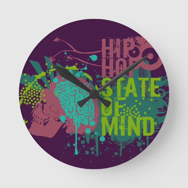 Horloge Ronde État d'esprit de hip hop (Recto)