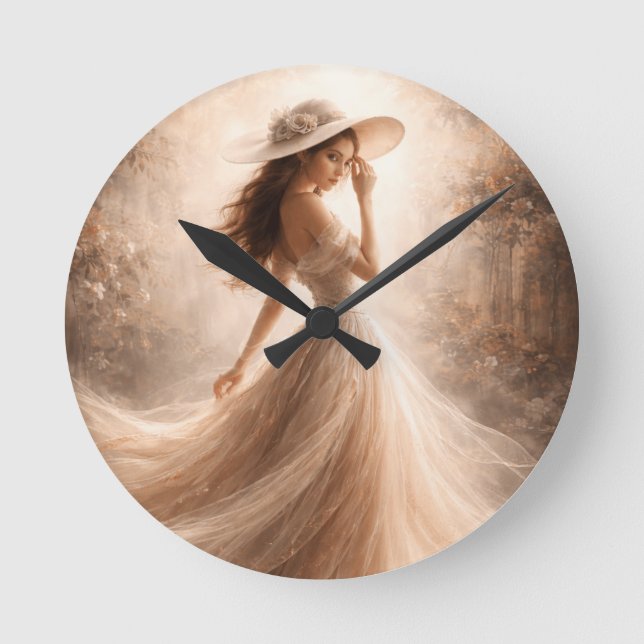 Horloge Ronde Ethereal Slavic Water Nymph | Wall Clock | Boho (Recto)