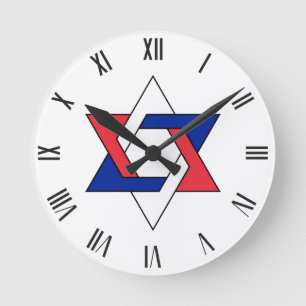 Horloge Ronde Étoile de David symbole stylisé France trois coule