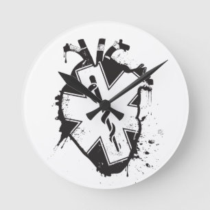 Horloge Ronde étoile de vie coeur anatomique