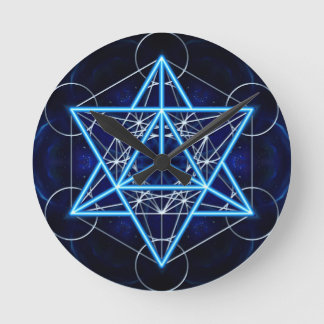 Horloge Ronde Étoile Tétraèdre de Metatron