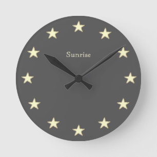 Horloge Ronde Étoiles élégantes sur gris foncé