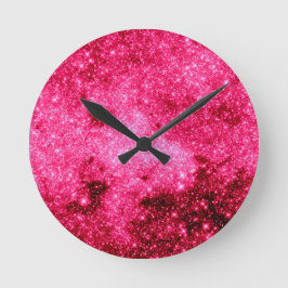 Horloge Ronde Étoiles roses chaudes