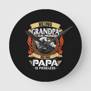 Horloge Ronde Être Grand-Père Est Un Honneur Être PaPa Est Inest