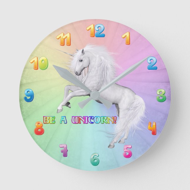 Horloge Ronde Être une licorne (Recto)