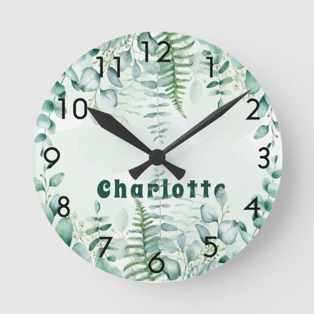 Horloge Ronde Eucalyptus nom de la forêt boisée (Recto)
