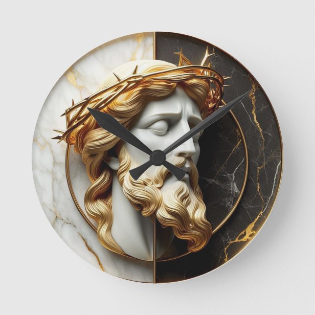 Horloge Ronde Évangile divin Jésus regardant dans les cieux (Recto)
