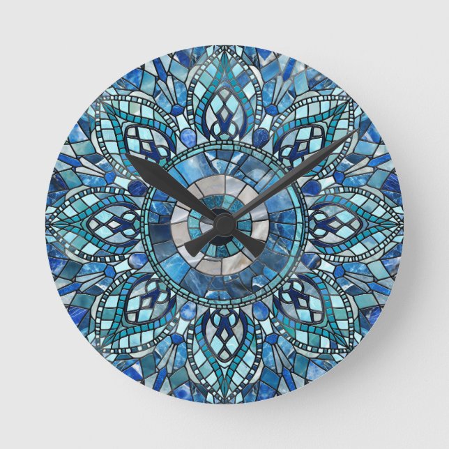 Horloge Ronde Evil Oeil Amulet Mosaic Mandala Art (Recto)