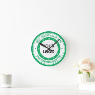 Horloge Ronde Exemple d'horloge avec logo et texte personnalisés