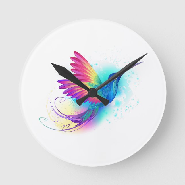 Horloge Ronde Exotic Rainbow Hummingbird (Recto)