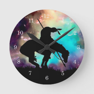 Horloge Ronde Extrémité de l'horloge murale de silhouette de