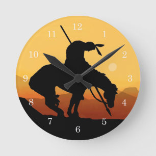 Horloge Ronde Extrémité de l'horloge murale de silhouette de