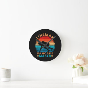 Horloge Ronde Fabricant de crêpes Lineman - Football américain