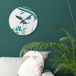 Horloge Ronde Face de Turquoise Vintage