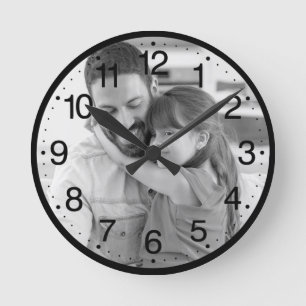 Horloge Ronde Faites votre propre photo et numéros