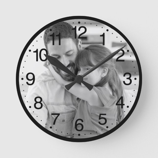 Horloge Ronde Faites votre propre photo et numéros (Recto)