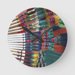 Horloge Ronde Fans d'église de Natif américain, tasse de café