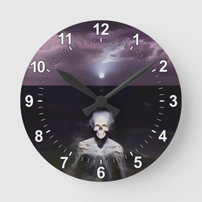 Horloge Ronde Fantôme en mer - Peinture à l'huile (Recto)