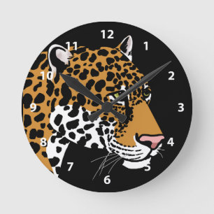 Horloge Ronde Faune léopard