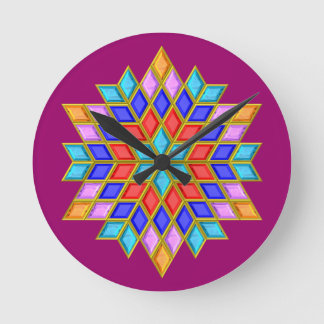 Horloge Ronde Faux Gemstone