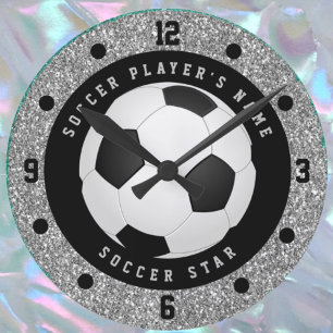 Horloge Ronde Faux sur mesure Parties scintillant en argent Foot