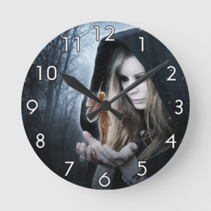 Horloge Ronde Fée et fille