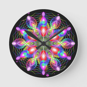 Horloge Ronde Femme de tourbillonnement d'arc-en-ciel