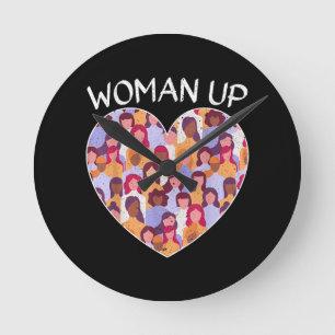 Horloge Ronde Femme Up Feminisme Féministe Femmes Autonomisation