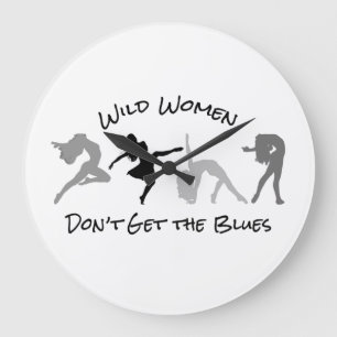 Horloge Ronde Femmes Sauvages ne reçoivent pas les Blues Grande 