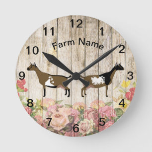 Horloge Ronde Ferme de chèvre laitière nigériane personnalis