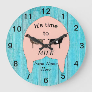 Horloge Ronde Ferme de chèvres laitières nubiennes sous grande h