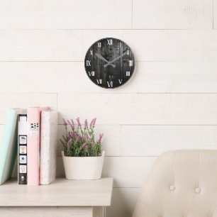 Horloge Ronde Ferme en bois Vintage rustique