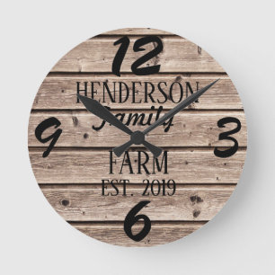 Horloge Ronde Ferme Rustique Maison de Campagne Bois Bois Person