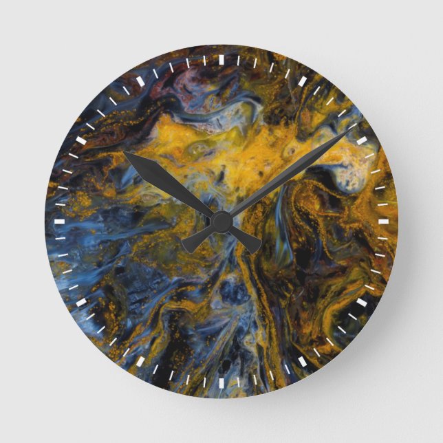 Horloge Ronde Fermeture Abstraite de Pietersite (Recto)