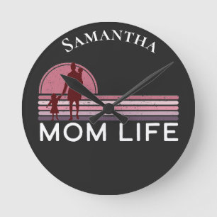 Horloge Ronde Fête des mères Maman Nom de vie