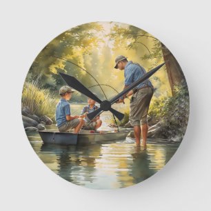 Horloge Ronde Fête des pères partie pêche