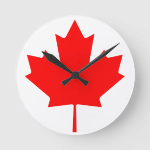 Horloge Ronde Feuille d'érable du Canada