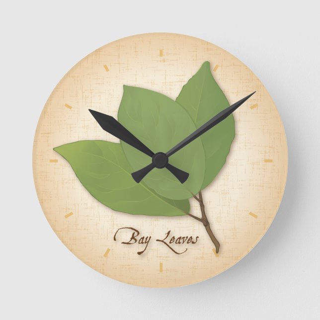 Horloge Ronde Feuilles de baie (Recto)