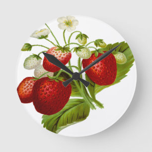 Horloge Ronde feuilles feuillus à feuilles de fruits alimentaire