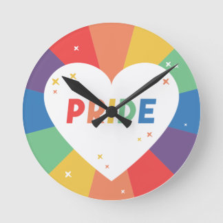 Horloge Ronde Fierté Coeur Étincelle