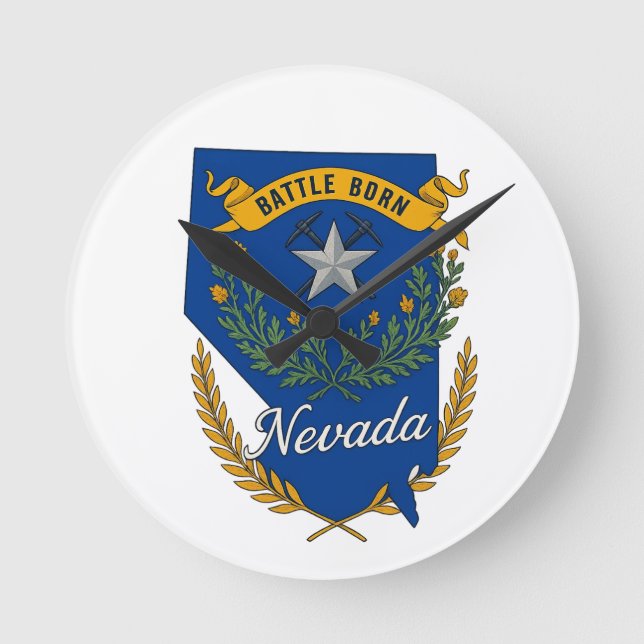 Horloge Ronde Fierté de l'état du Nevada (Recto)