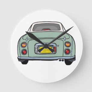 Horloge Ronde Figarations Emerald Green Figaro Car Garage