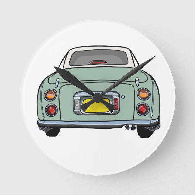 Horloge Ronde Figarations Emerald Green Figaro Car Garage (Recto)