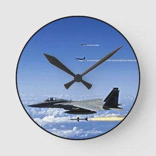 Horloge Ronde Fighter Jet